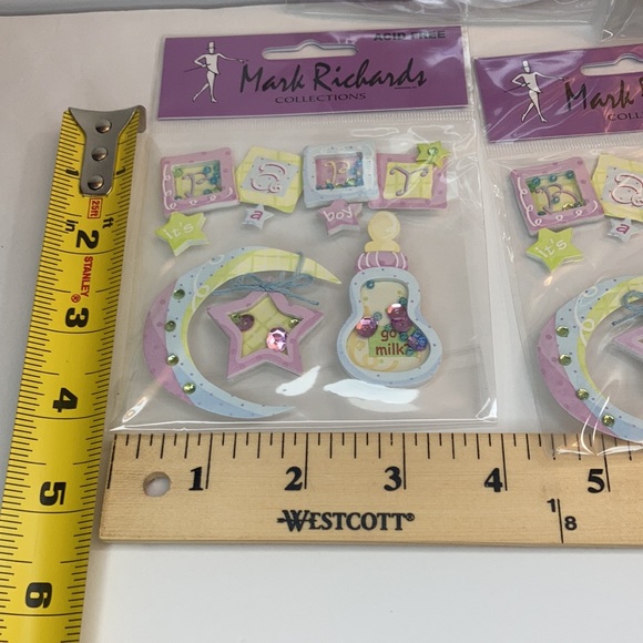 Mark Richards Scrapbook Stickers Card Making Baby Boy Star Moon Paper Crafts - Picture 12 of 13